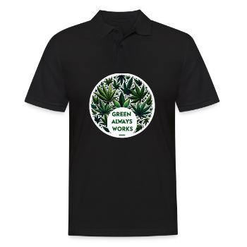 Hemp, Cannabis, Babak, Green Always Works - Men's Polo Shirt - black - Front - Kai (181cm)