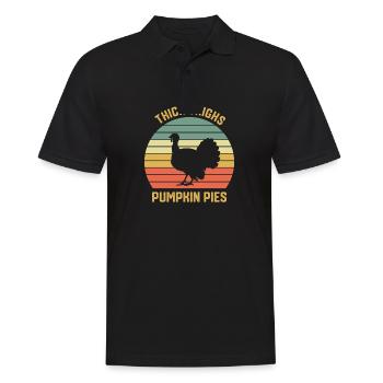 Dicke Oberschenkel Kürbiskuchen Lustiges Thanksgiving - Männer Poloshirt - Schwarz - Vorne - Kai (181cm)