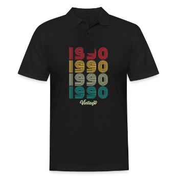 34 Years Old Vintage 1990 Limited Edition 34th - Men's Polo Shirt - black - Front - Kai (181cm)