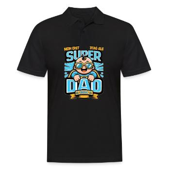 Mein Erster Vatertag als Super Dad 2024 - Männer Poloshirt - Schwarz - Vorne - Kai (181cm)