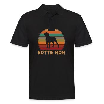 Retro Rottweiler Mama Geschenk Rott Hund Mutter Haustier - Männer Poloshirt - Schwarz - Vorne - Kai (181cm)