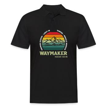 Vintage Waymaker Promise Keeper Miracle Worker - Männer Poloshirt - Schwarz - Vorne - Kai (181cm)