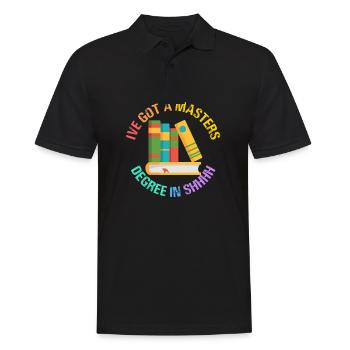 I've Got A Masters Degree In Shhhh Library - Männer Poloshirt - Schwarz - Vorne - Kai (181cm)