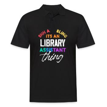 Shh And Bling It's An Library Assistant Thing - Männer Poloshirt - Schwarz - Vorne - Kai (181cm)