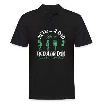 Network Dad Like A Regular Dad But More Lan-Tastic - Männer Poloshirt - Schwarz - Vorne - Kai (181cm)