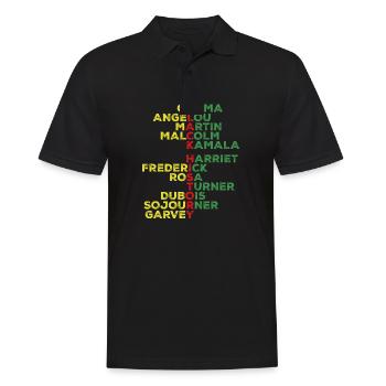 Black History Month Leaders Shirt - Männer Poloshirt - Schwarz - Vorne - Kai (181cm)