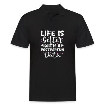 Life is better with postpartum Doula - Männer Poloshirt - Schwarz - Vorne - Kai (181cm)