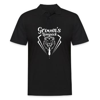 Groom Wedding Squad Party The Groom's Lionpack - Männer Poloshirt - Schwarz - Vorne - Kai (181cm)