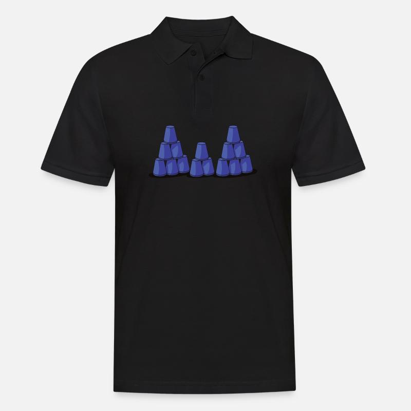 Stapeln Von Bechern Speed Stacker - Männer Poloshirt - Schwarz