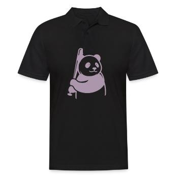 Minimalist Panda Bear Baseball Player - Men's Polo Shirt - black - Front - Kai (181cm)