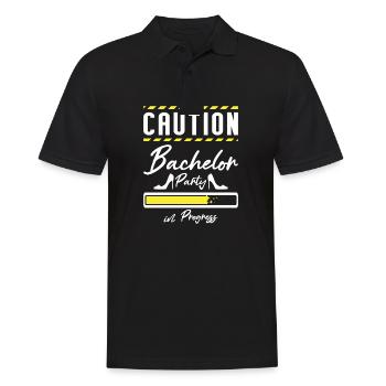 Bridesmaid Caution Bachelor Party In Progress - Männer Poloshirt - Schwarz - Vorne - Kai (181cm)