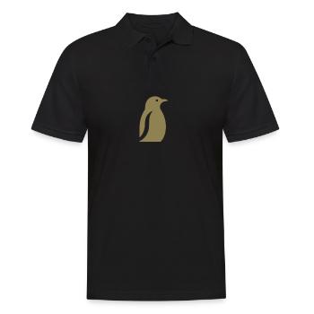 Pinguin Südpol Silhouette Minimalistisch - Männer Poloshirt - Schwarz - Vorne - Kai (181cm)
