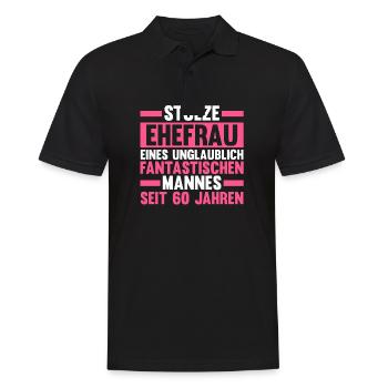 Mariage Noces de diamant 60 ans de mariage Hochz - Polo Homme - noir - Devant - Kai (181cm)