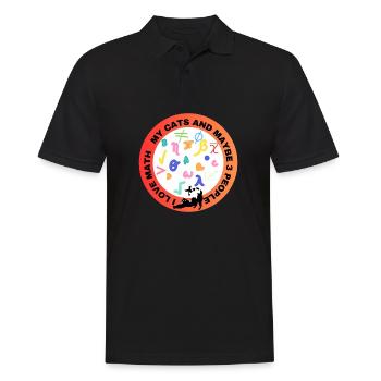 I love math and my cat - Men's Polo Shirt - black - Front - Kai (181cm)