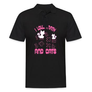 Ich liebe Mathe und Katzen - Männer Poloshirt - Schwarz - Vorne - Kai (181cm)