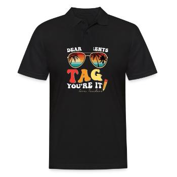 Chers parents, taguez vos enseignants ! Dernier jour - Polo Homme - noir - Devant - Kai (181cm)