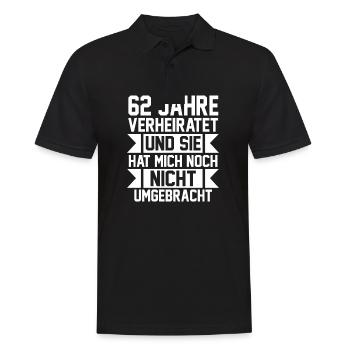 Marriage Aquarium Wedding 62 Years Married Wedding - Men's Polo Shirt - black - Front - Kai (181cm)