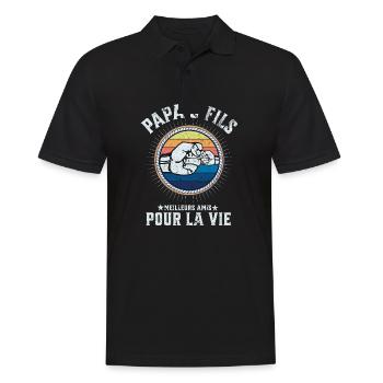 Père Et Fils Une Équipe Pour La Vie Cadeau Drôle - Polo Homme - noir - Devant - Kai (181cm)