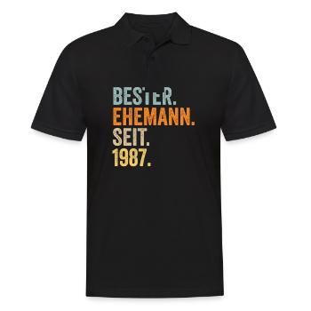Meilleur mari de la Saint-Valentin depuis 1987 - Polo Homme - noir - Devant - Kai (181cm)