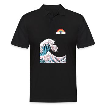 Trau dich, du selbst zu sein - Trans LGBT Farben in der - Männer Poloshirt - Schwarz - Vorne - Kai (181cm)