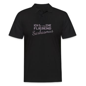 Ich spreche fließend Sarkasmus - Männer Poloshirt - Schwarz - Vorne - Kai (181cm)