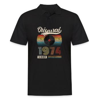 1974 Vintage Anniversaire cadeau Tee Style Rétro - Polo Homme - noir - Devant - Kai (181cm)