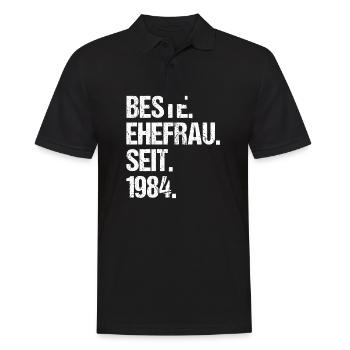 Valentinstag Beste Ehefrau Seit 1984 - Männer Poloshirt - Schwarz - Vorne - Kai (181cm)