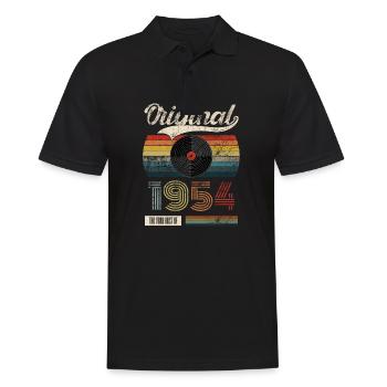 Vintage, 1954, Vintage, 70e anniversaire, Rétro - Polo Homme - noir - Devant - Kai (181cm)