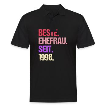 Valentinstag Beste Ehefrau Seit 1998 - Männer Poloshirt - Schwarz - Vorne - Kai (181cm)