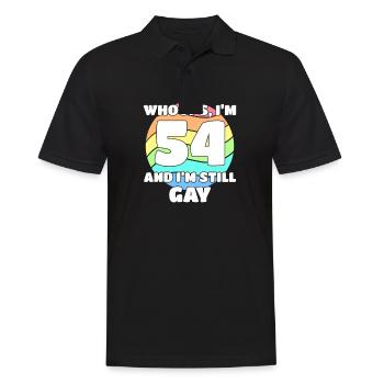 Gay Pride drôle - 54e anniversaire 54 BDay Lesbienne - Polo Homme - noir - Devant - Kai (181cm)