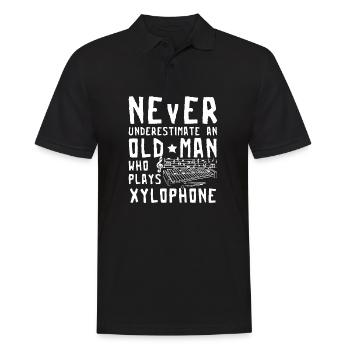 Never underestimate an old man who plays xylophone - Men's Polo Shirt - black - Front - Kai (181cm)