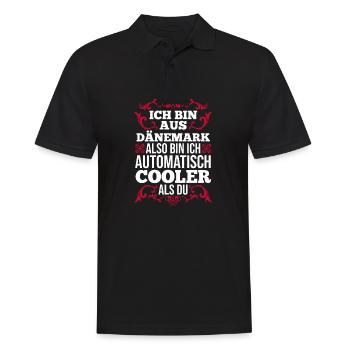 Dänen Dänisch Dänemark - Männer Poloshirt - Schwarz - Vorne - Kai (181cm)