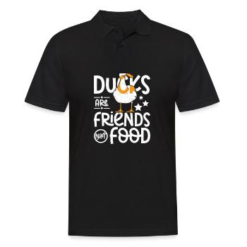 Vegan pet pekin ducks are friends not food - Männer Poloshirt - Schwarz - Vorne - Kai (181cm)