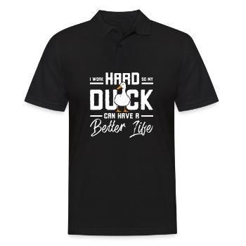 I work hard so my duck can have a better life - Men's Polo Shirt - black - Front - Kai (181cm)
