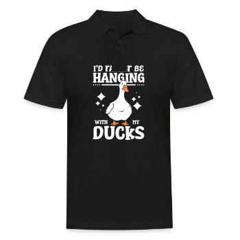I'd rather be hanging wit my pet pekin ducks - Männer Poloshirt - Schwarz - Vorne - Kai (181cm)