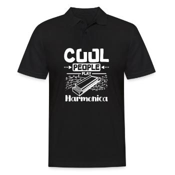 Harmoniciste Les gens cool jouent de l’harmonica - Polo Homme - noir - Devant - Kai (181cm)