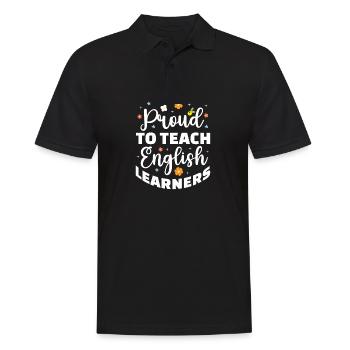 Fier d’enseigner aux apprenants d’anglais la langue ELL - Polo Homme - noir - Devant - Kai (181cm)