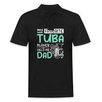 My favorite tuba player calls me dad - Männer Poloshirt - Schwarz - Vorne - Kai (181cm)