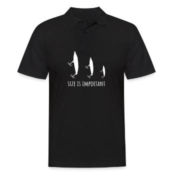 Fishing size is important - Men's Polo Shirt - black - Front - Kai (181cm)
