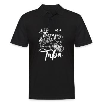 I don't need therapy I have my tuba - Männer Poloshirt - Schwarz - Vorne - Kai (181cm)