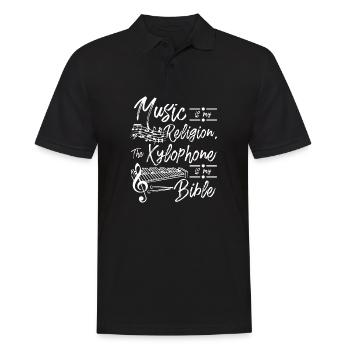 La musique est ma religion, le xylophone est ma bible - Polo Homme - noir - Devant - Kai (181cm)