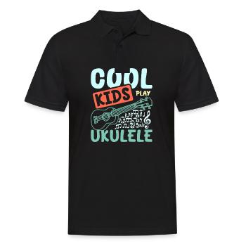 children Cool kids play Ukulele - Men's Polo Shirt - black - Front - Kai (181cm)