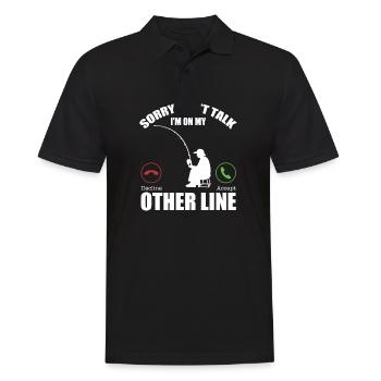 Funny Fishing Dad Funny Reel Cool Fish Bass - Männer Poloshirt - Schwarz - Vorne - Kai (181cm)