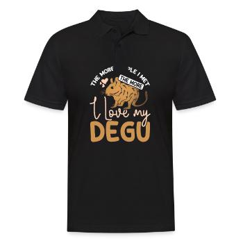 The more people I met the more I love my degu - Männer Poloshirt - Schwarz - Vorne - Kai (181cm)