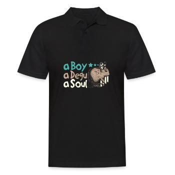 A boy a degu a soul - Männer Poloshirt - Schwarz - Vorne - Kai (181cm)