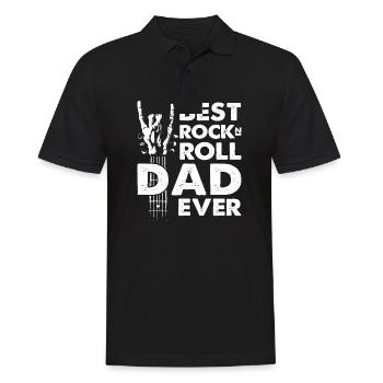 Best Rock n Roll Dad Ever Guitar Musician Best - Men's Polo Shirt - black - Front - Kai (181cm)