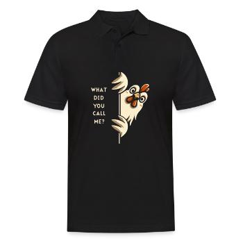 Comment m’as-tu appelé, poulet arrogant. - Polo Homme - noir - Devant - Kai (181cm)
