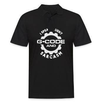I Speak Fluent G-Code And Sarcasm Cnc Machinist - Men's Polo Shirt - black - Front - Kai (181cm)