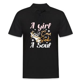 A girl a corn snake a soul - Männer Poloshirt - Schwarz - Vorne - Kai (181cm)