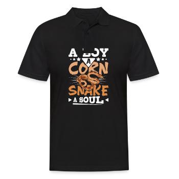A boy a corn snake a soul - Männer Poloshirt - Schwarz - Vorne - Kai (181cm)